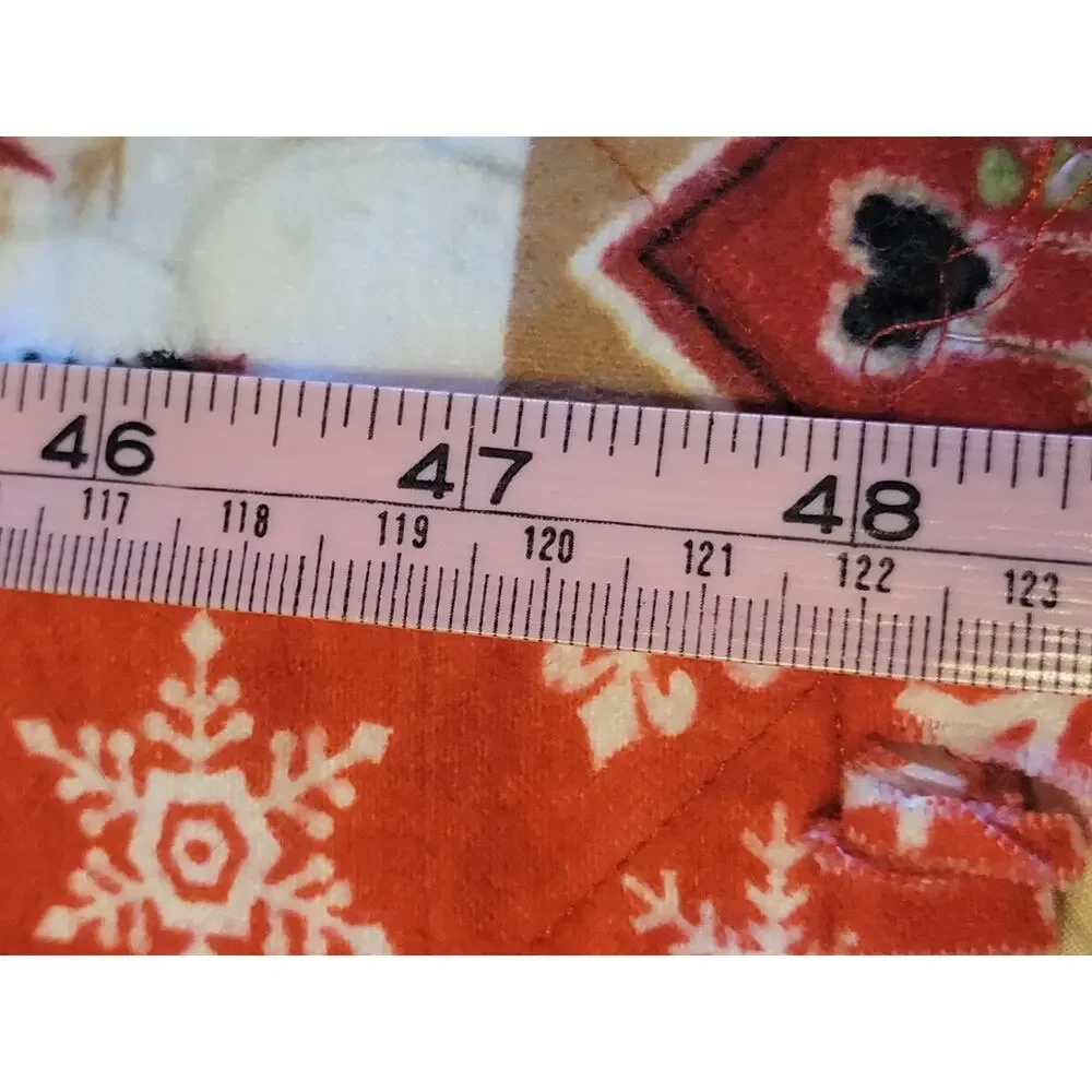 Handmade Snowman Rag Quilt Throw Farmhouse Christmas Holiday Blanket 43 x 48 in‎